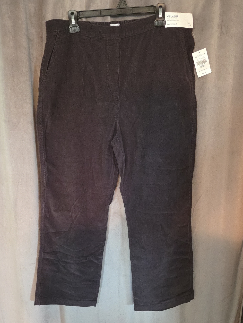 NWT Size XLP Northern Reflections Women's Dark Brown Straight-Leg Corduroy Pants